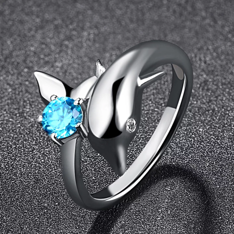 Anillo Delfin Turquesa Plata 925 Ajustable-3