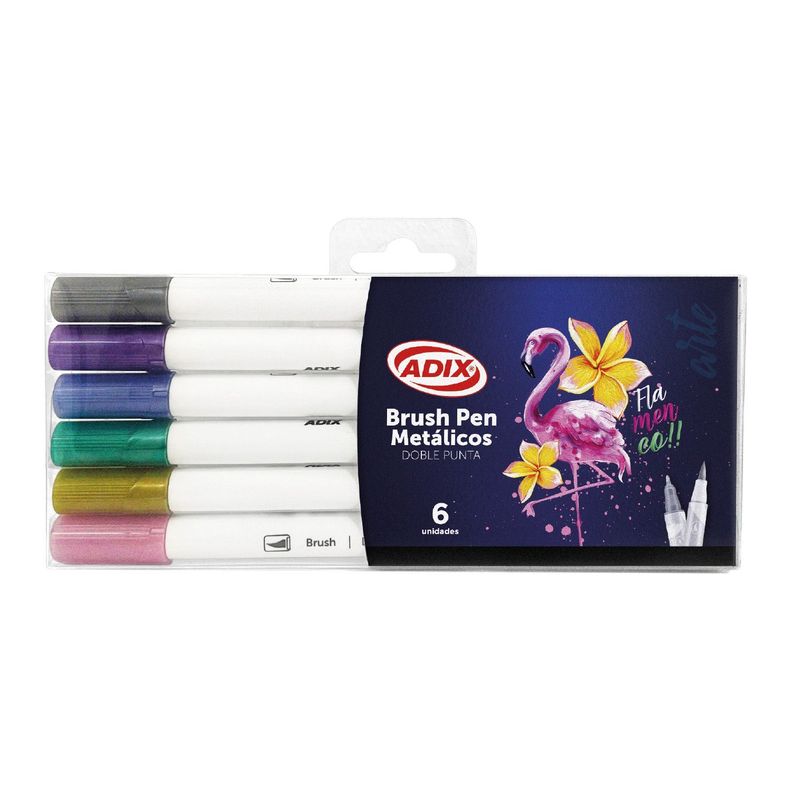 SET MARCADORES METALIZADOS DOBLE PUNTA