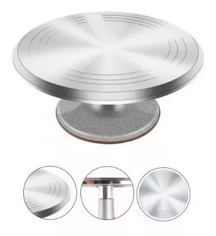 Base Giratoria Tortas Plato Giratorio Base Aluminio 29cm -2