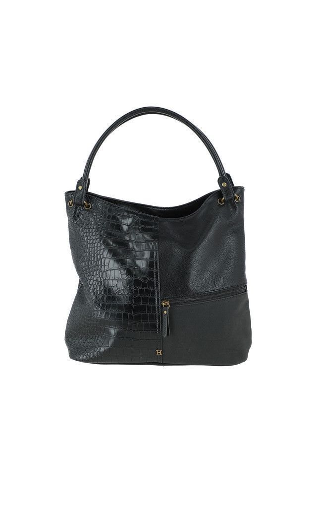 Cartera Hombro Botanic Patchwork Negra Humana