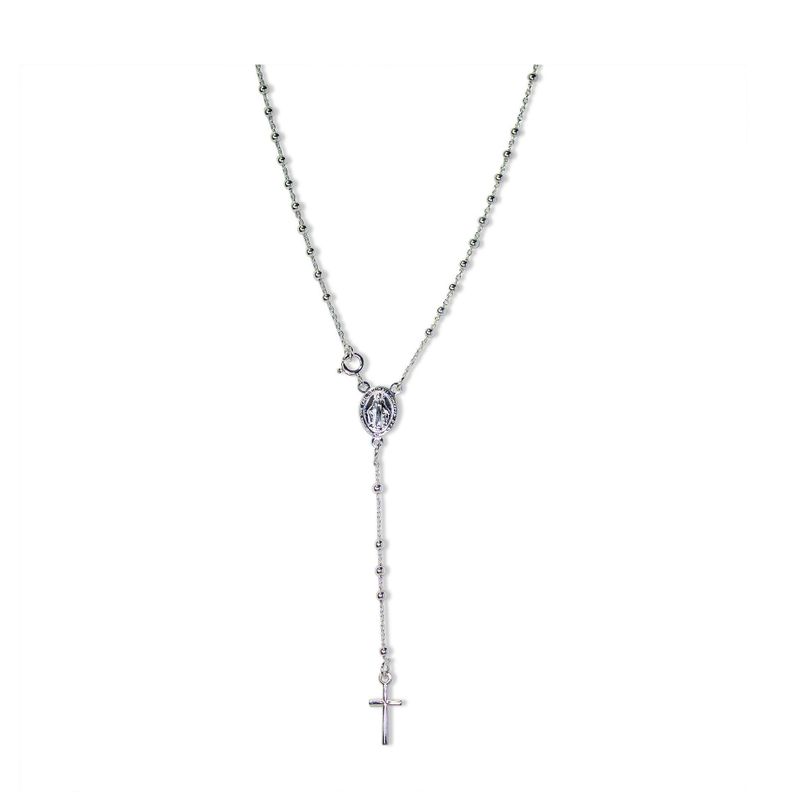 Collar Rosario Cadena Eslabón Plata Fina 925-0