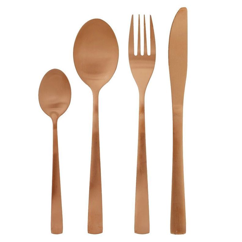 SET DE CUBIERTOS 16 PCS ACERO INOXIDABLE COLOR COBRE-0