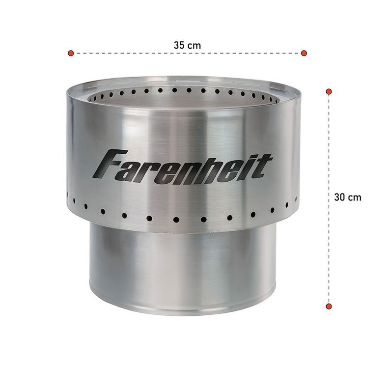 Brasero Potenciado 35cms Farenheit Humo Reducido-1