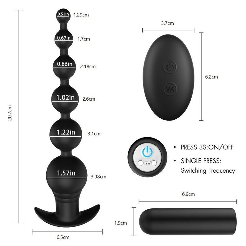 Rosario Anal Vibrador Control Remoto Tower-1