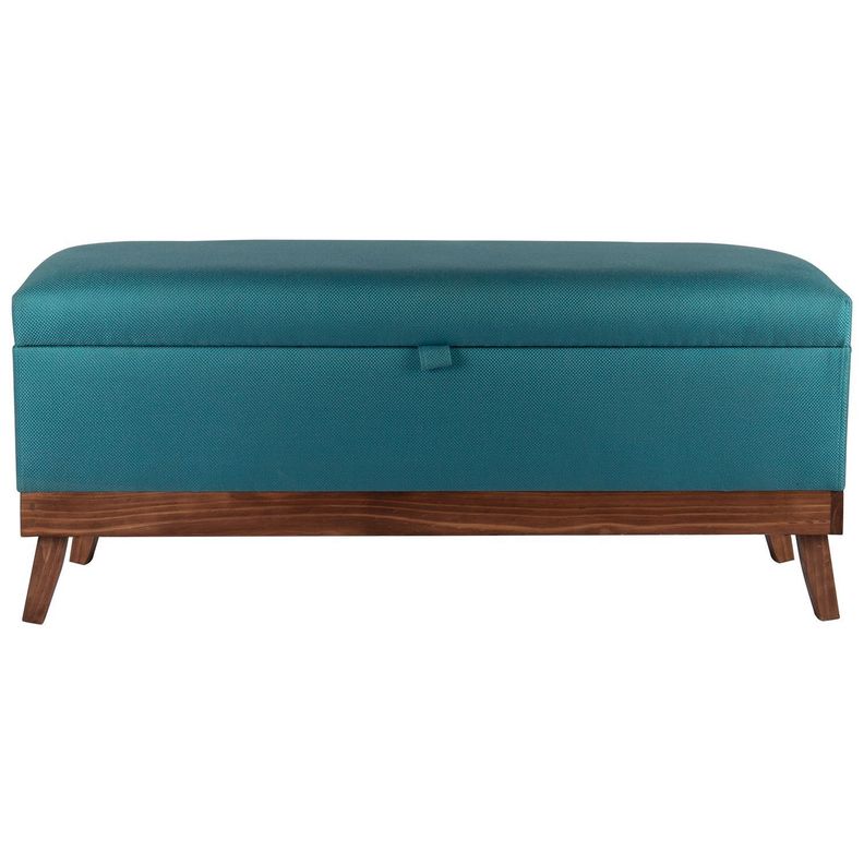 Banqueta con Baúl Incy Turquesa Omega 120x40x50 cm Máxima Design-0