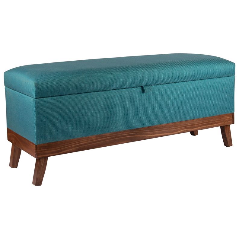 Banqueta con Baúl Incy Turquesa Omega 120x40x50 cm Máxima Design-1