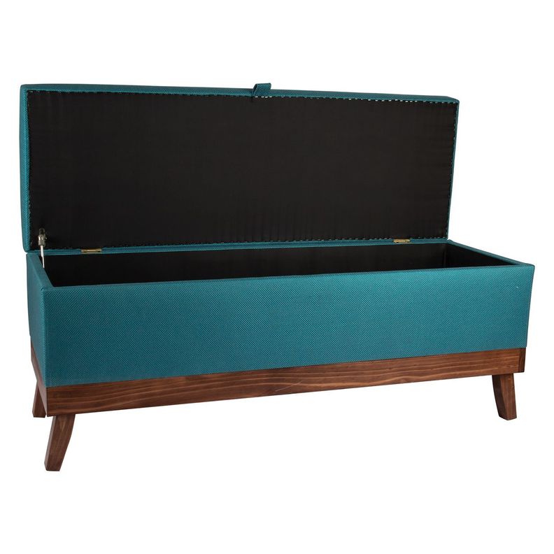 Banqueta con Baúl Incy Turquesa Omega 120x40x50 cm Máxima Design-2