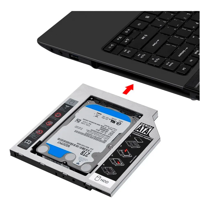 Caddy Adaptador 12.7mm Notebook Sata Hdd Ssd-1