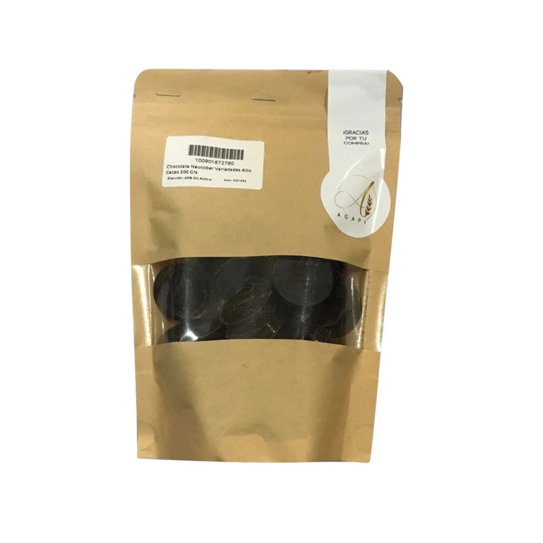 Chocolate Bitter 60% Cacao Sin Azúcar Neucober 200 grs-0