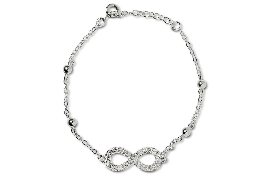 Pulsera Infinito Bolitas Plata Fina 925-0