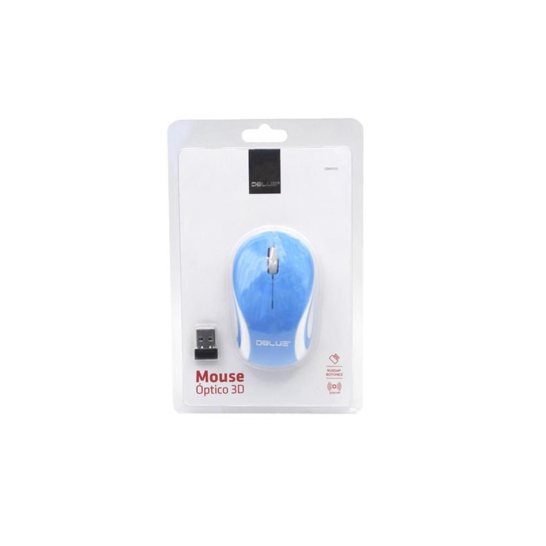 Mouse Inalambrico USB Optico 800 DPI Azul Dblue-2