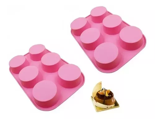 Pack X2 Moldes Silicona Moldes Cupcake Molde 6 Cavid Muffin (X2-ROS-110664)-1