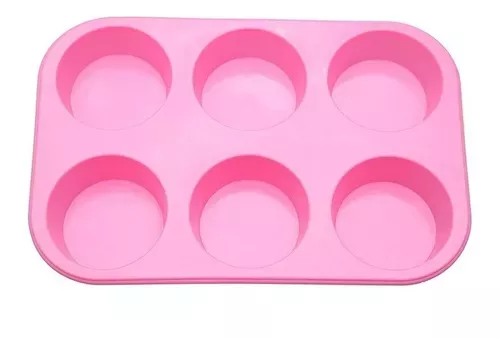 Pack X2 Moldes Silicona Moldes Cupcake Molde 6 Cavid Muffin (X2-ROS-110664)-0