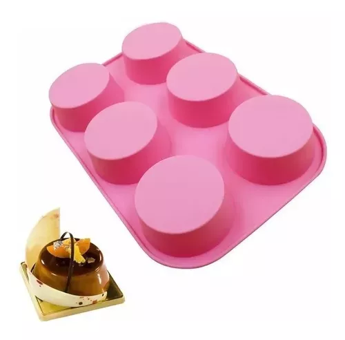 Pack X2 Moldes Silicona Moldes Cupcake Molde 6 Cavid Muffin (X2-ROS-110664)-3