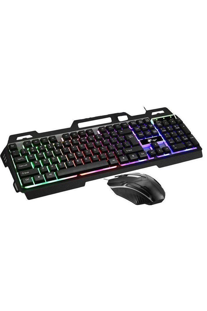 Pack Teclado Metal RGB+Mouse 1600dpi Gamer Negro-0