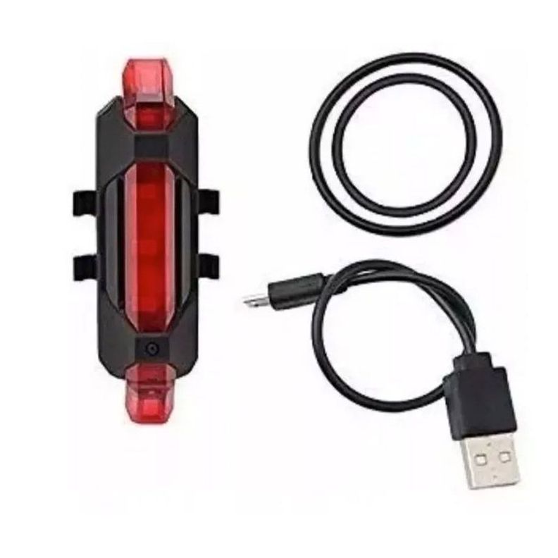 Pack 2 Luces Bici Recargables Usb Delantera + Trasera 5 Led-2
