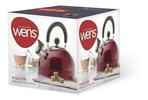 Tetera 2,5 Litros Acero Inoxidable Rojo Wens-2