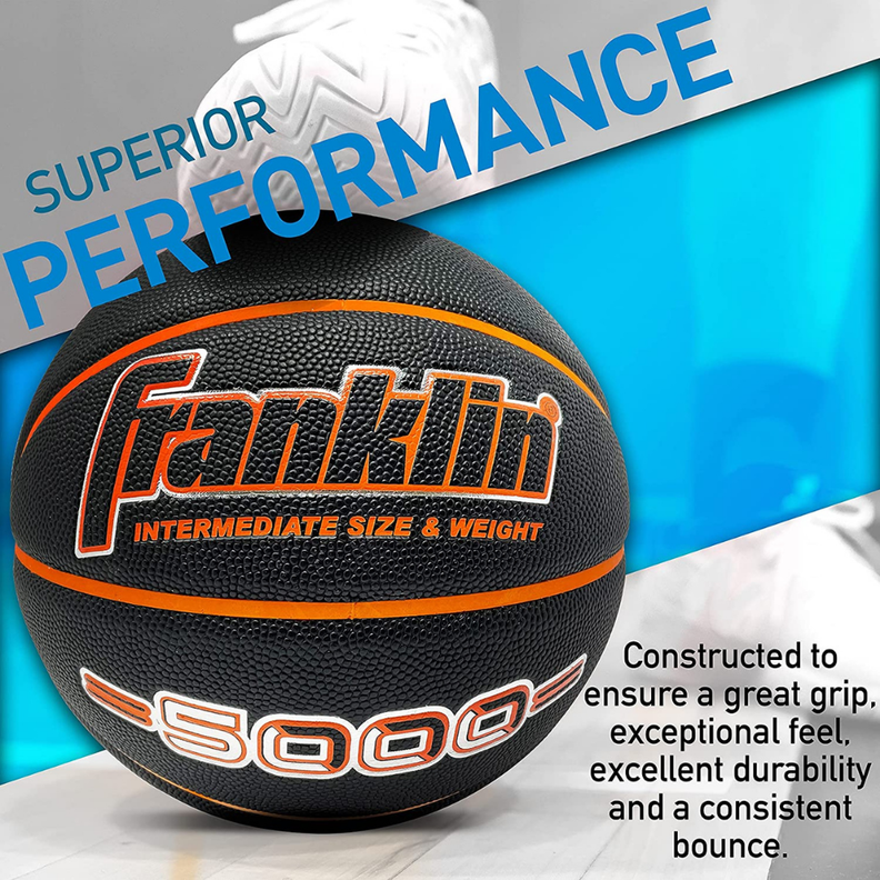 Balón Basketball 5000 Negro Naranja Tamaño 6-1