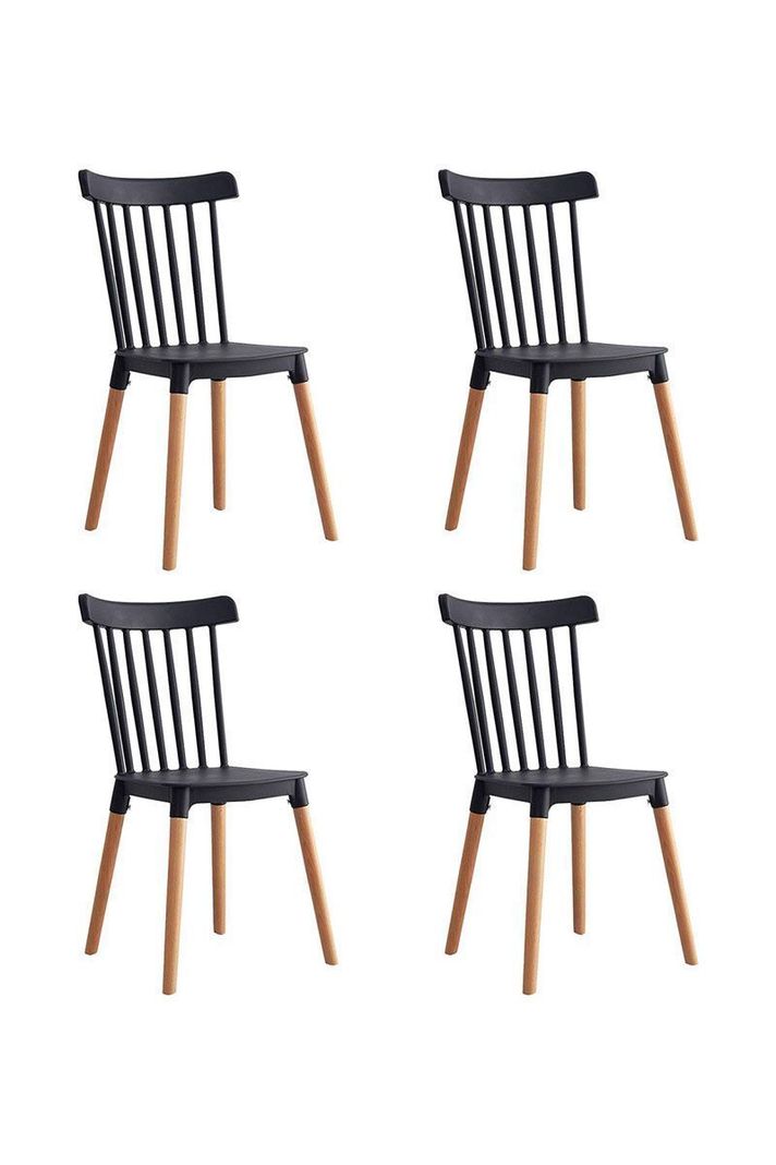 Pack 4 Sillas Clasicas Comedor Negro