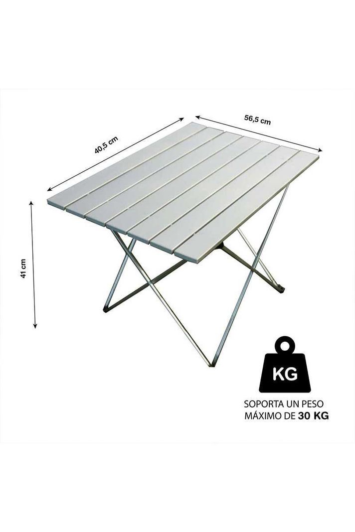 Mesa de Camping Plegable Portátil Gris-2