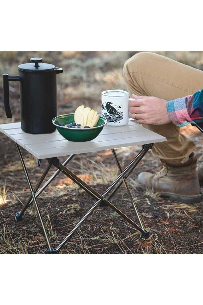 Mesa de Camping Plegable Portátil Gris-5