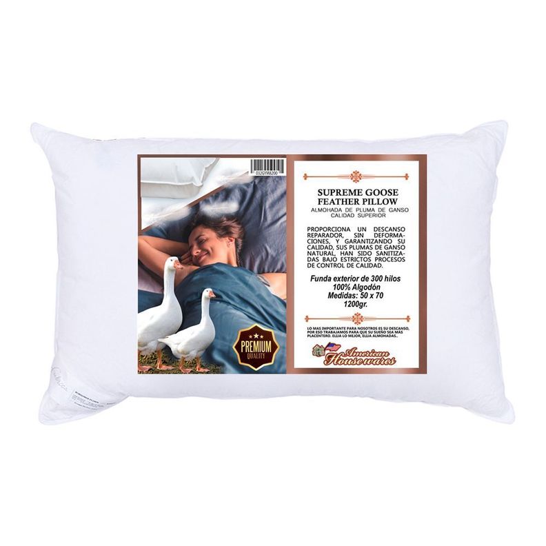 Almohada Pluma De Ganso 300 Hilos-0
