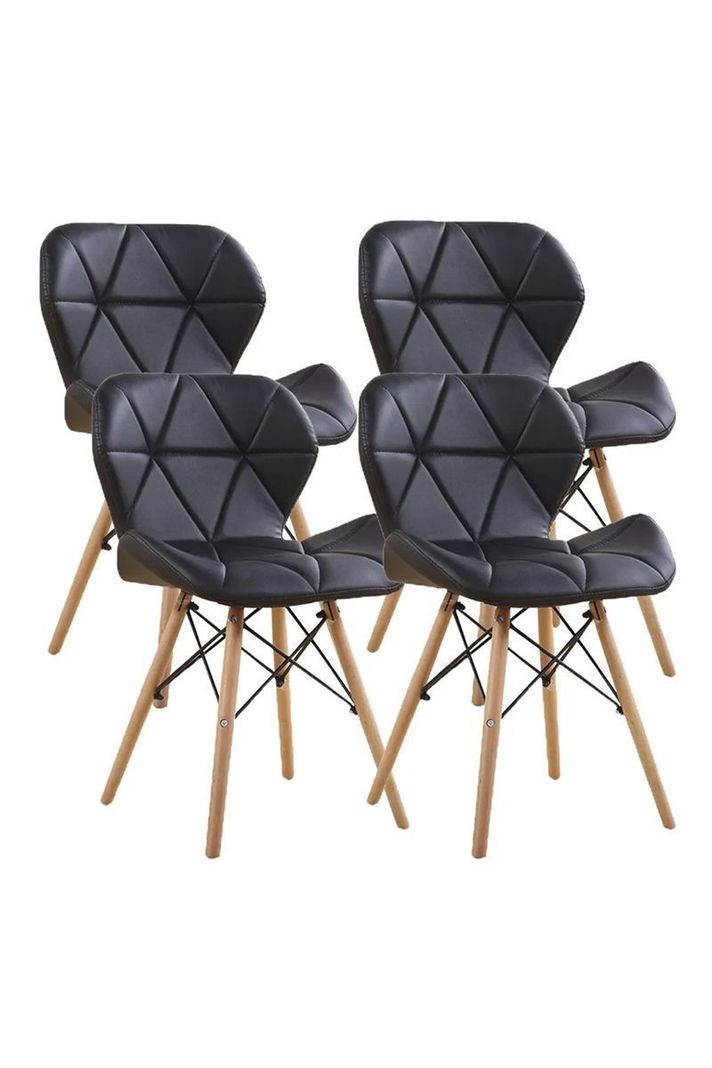 Pack 4 Sillas Eames Acolchada Negro-0
