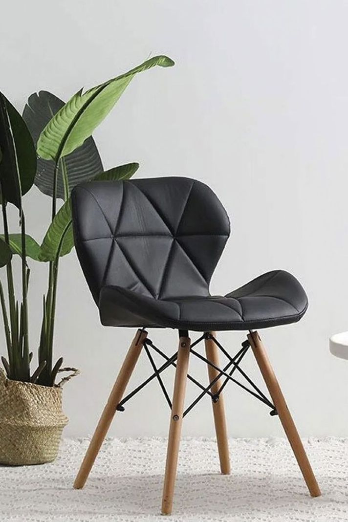Pack 4 Sillas Eames Acolchada Negro-1
