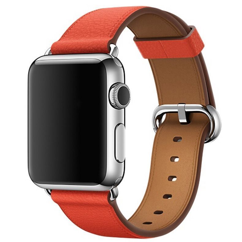 Correa Cuero Compatible Iwatch Apple Watch Naranja 38-40-41MM-1