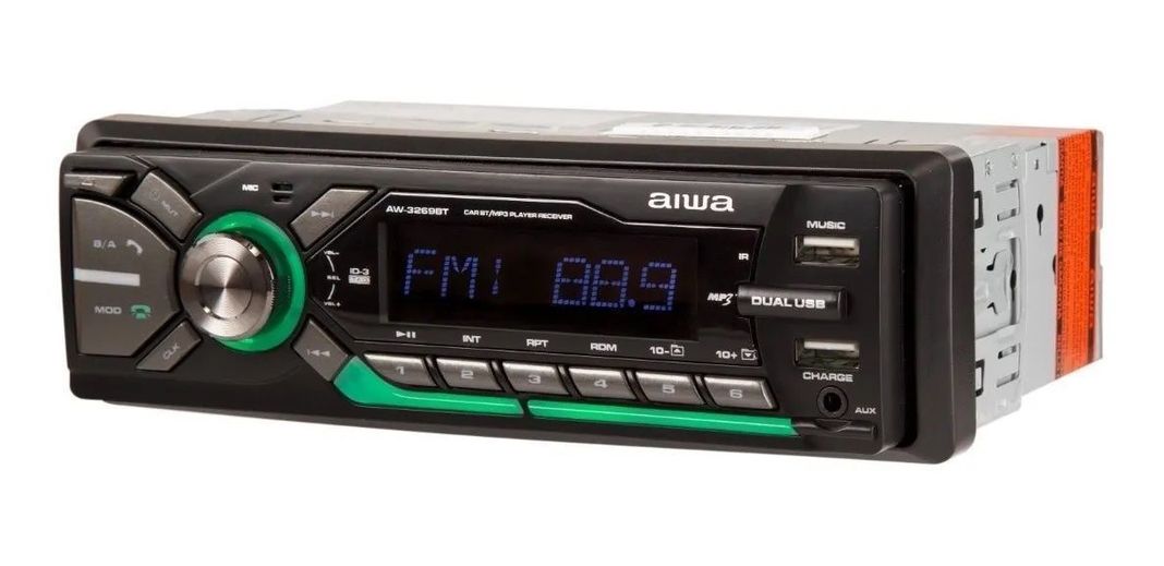 Radio Auto 1 Din Aiwa Bluetooth Mp3 Usb App Music Aw-3269bt-1