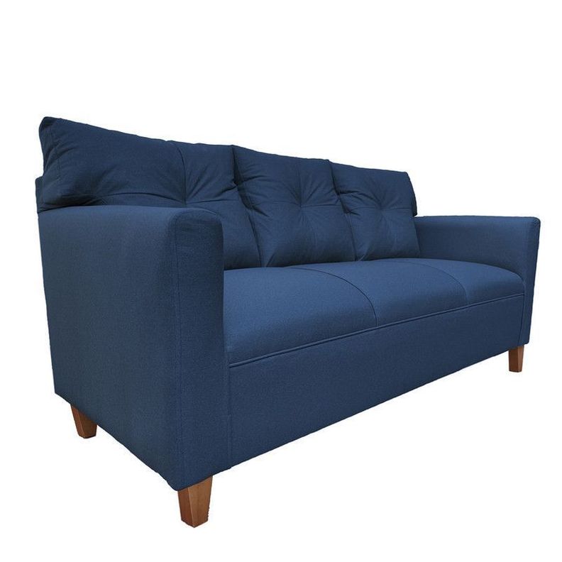 Sofá Mateo Chenille Azul Pata Madera 3C-2