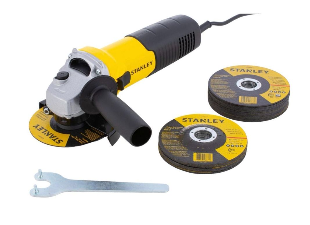 Esmeril Angular Eléctrico Stanley 4,5  750w + 25 Discos -0