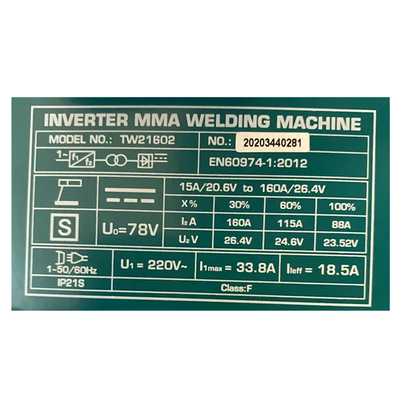 Maquina De Soldar Soldadora 160amp Total Tw21602-1