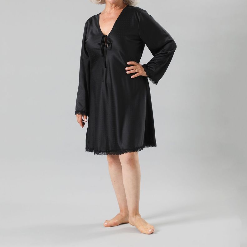 Camisola Amarra Satin Jacquard M Larga-0