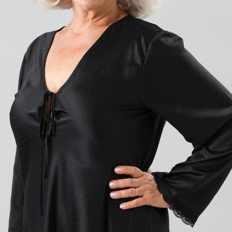 Camisola Amarra Satin Jacquard M Larga-2