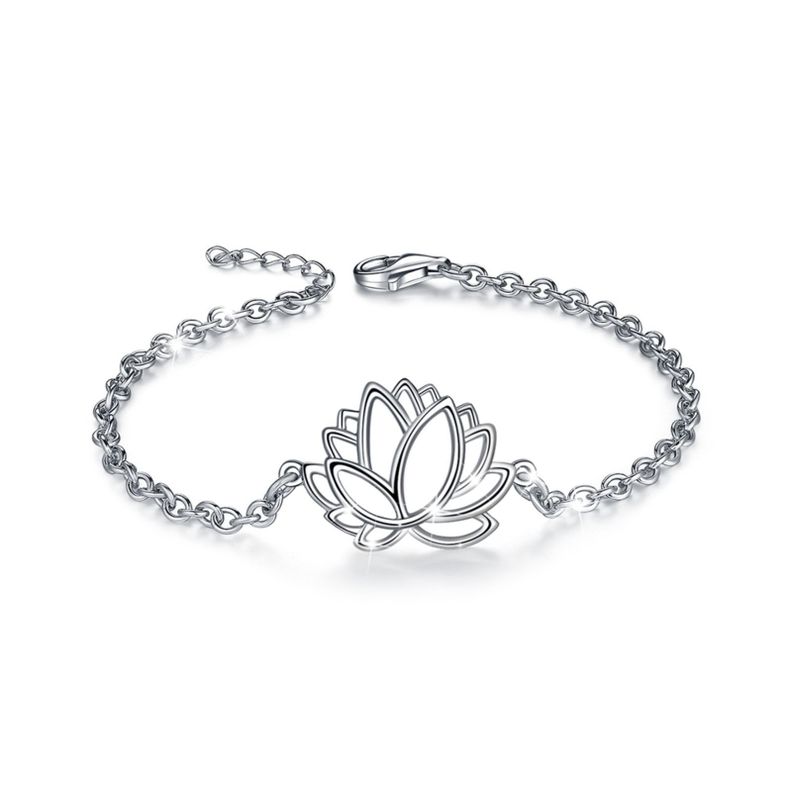 Pulsera Flor De Loto Plata 925-0