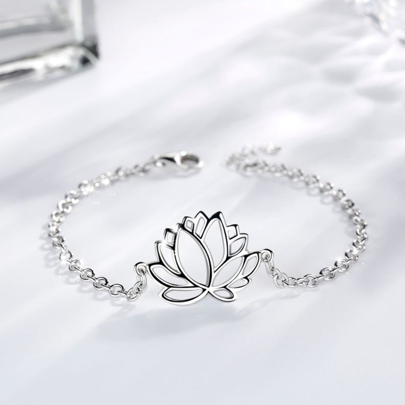 Pulsera Flor De Loto Plata 925-3