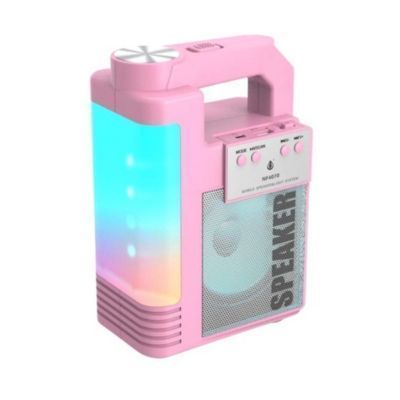 Parlante Altavoz Bluetooth Inalámbrico con luces NF4070 Rosado-0