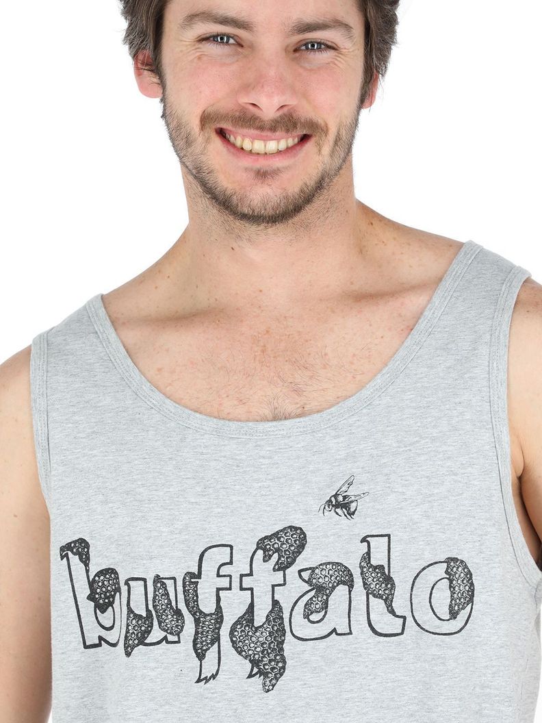 Polera Sin Mangas Abejorro Gris Melange Hombre-3