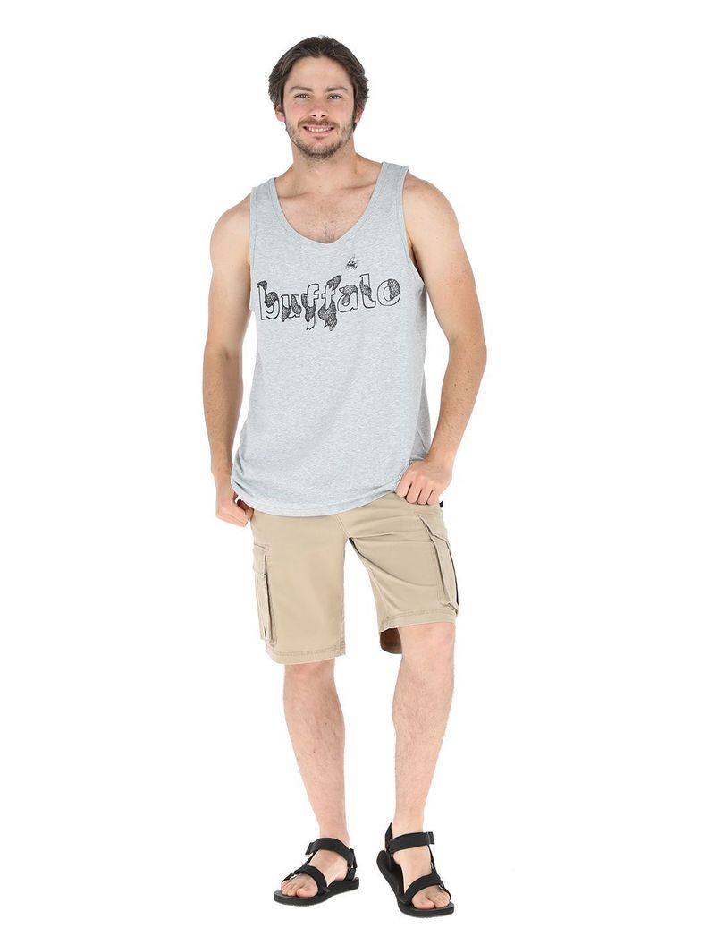 Polera Sin Mangas Abejorro Gris Melange Hombre-1
