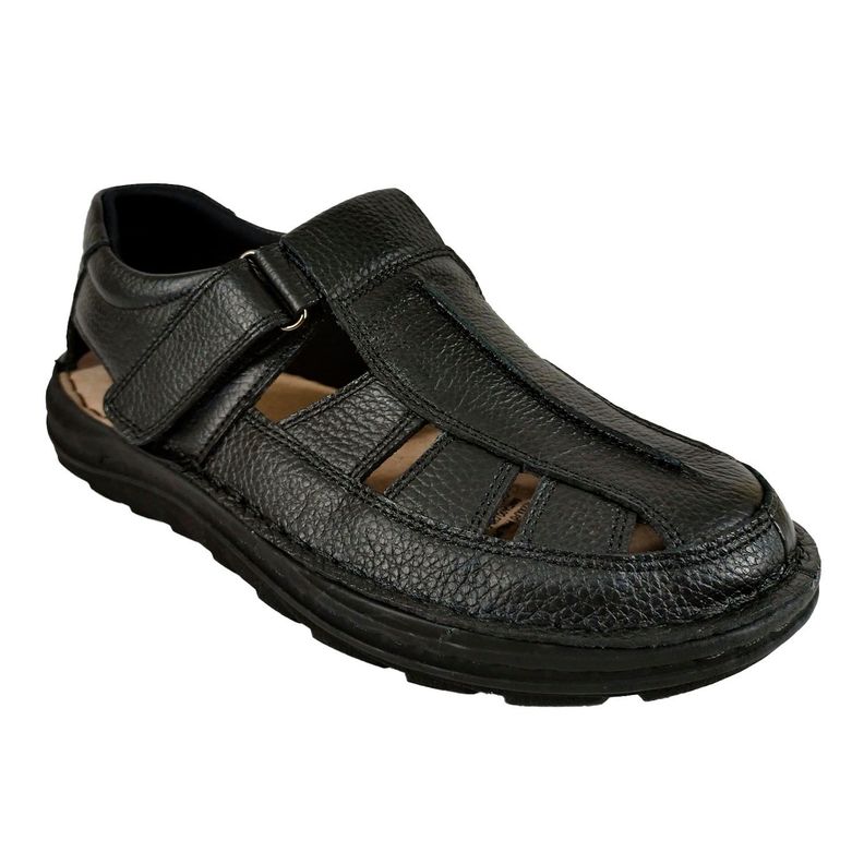 Sandalias Negras de Cuero para Hombre -1