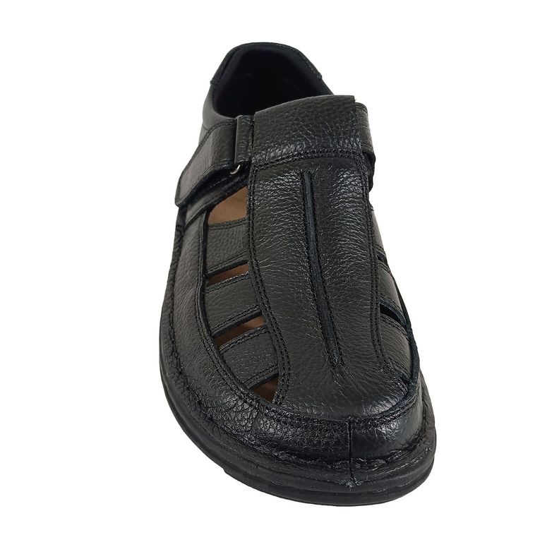 Sandalias Negras de Cuero para Hombre -2