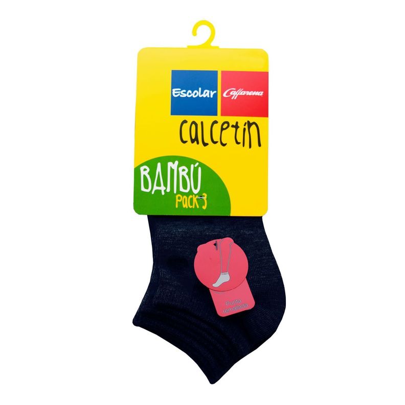 Calcetín Tobillo Bambú Pack 3 Escolar-2