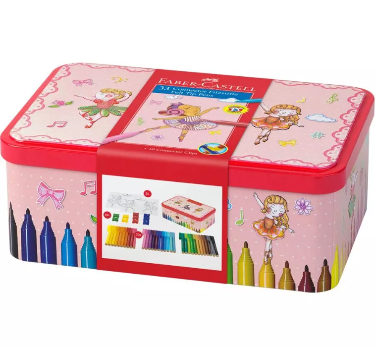 SET 25 MARCADORES CONECTORES BAILARINA CON CAJA MUSICAL-0