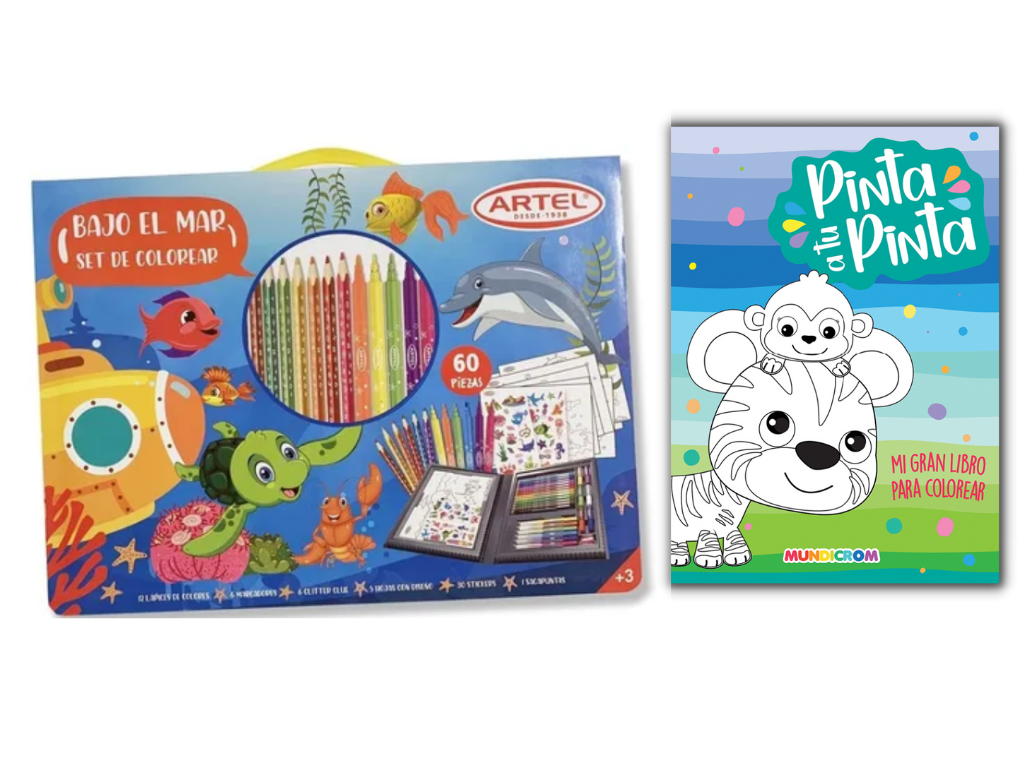Pack Maleta Artel Bajo el mar  + Libro Pinta a tu Pinta -0