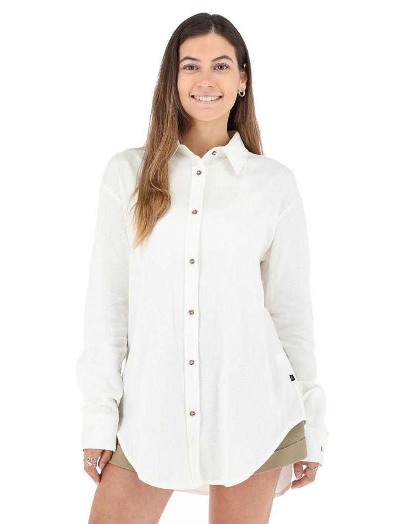 Camisa Anemona Crudo Mujer-0