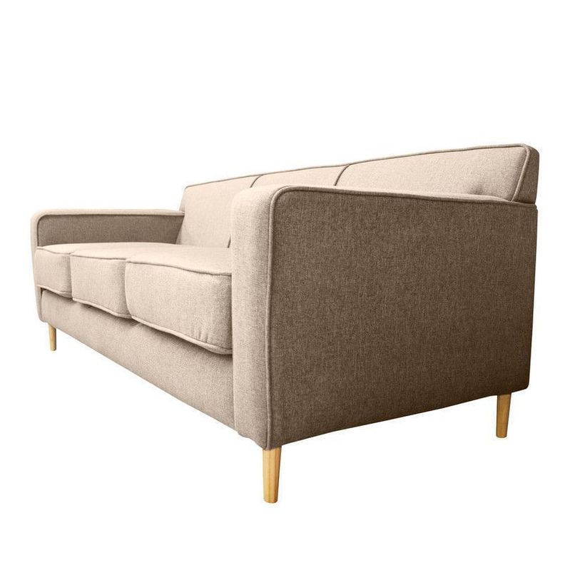 Sofá Lilen Chenille Tipo Lino Beige  3 Cuerpos-2