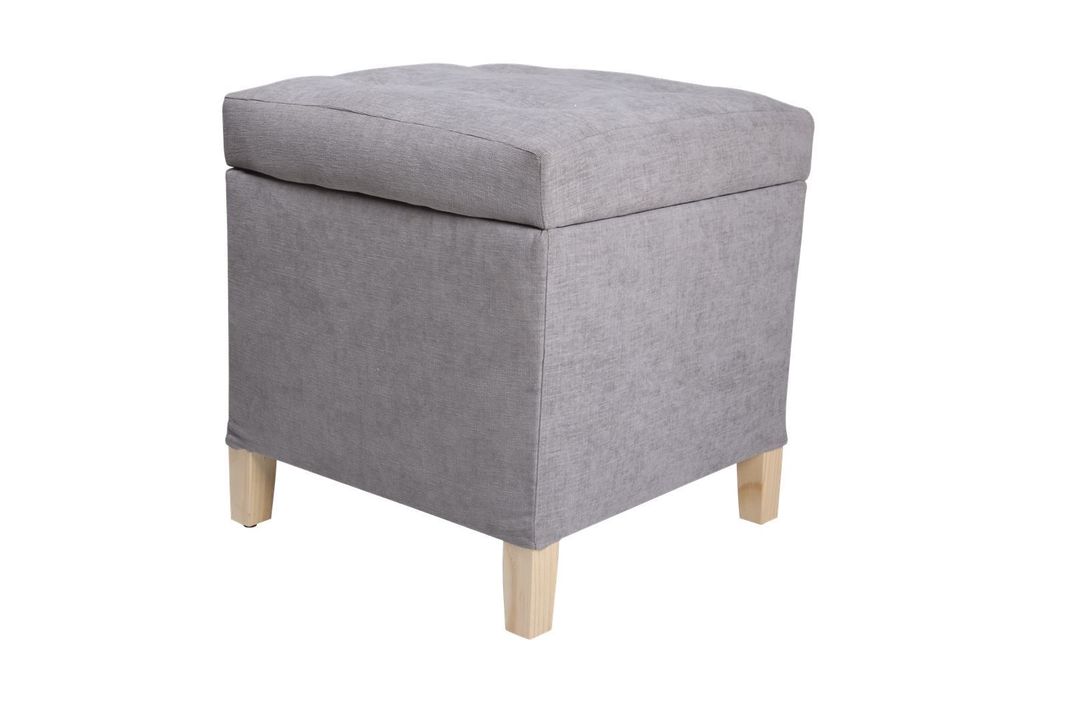 Pouf-Baúl Rucato Gris-Claro Altea 46x46x50 cm Máxima Design-3