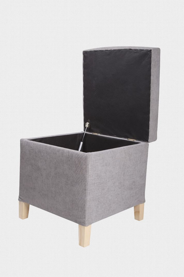 Pouf-Baúl Rucato Gris-Claro Altea 46x46x50 cm Máxima Design-5