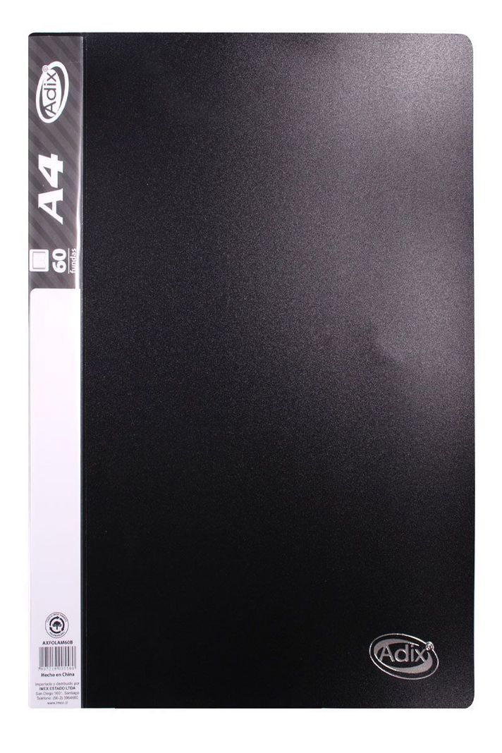 Carpeta A4 60 Fundas Negro-0